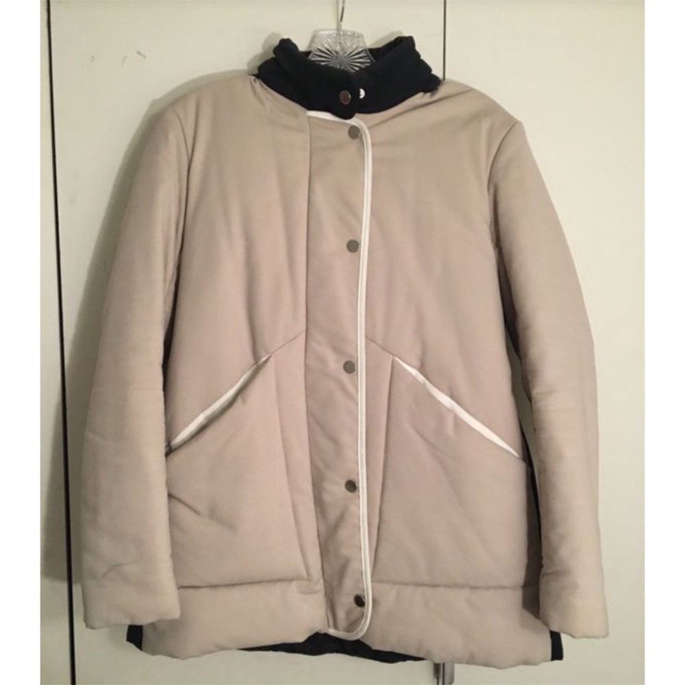 Maje winter warm jacket black nude white